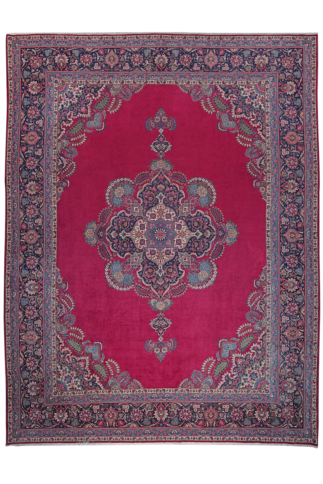 Kashan — Hand-knotted, 318x428 cm, Red, 100% Virgin Wool | Main view