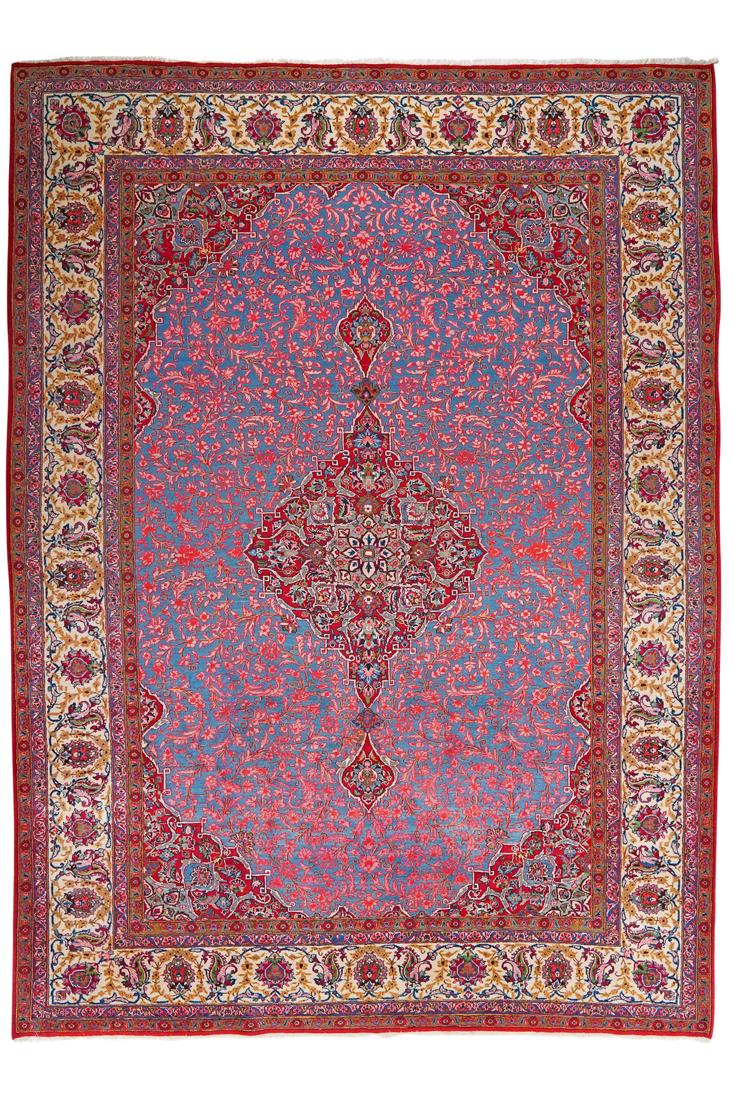 Kashan — Hand-knotted, 237x326 cm, Blue, 100% Virgin Wool | Main view