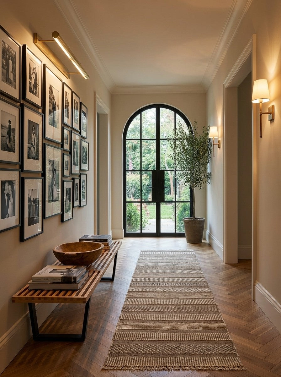 Gabbeh — Hand-knotted, 77x289 cm, Beige, 100% Virgin Wool | Detail view