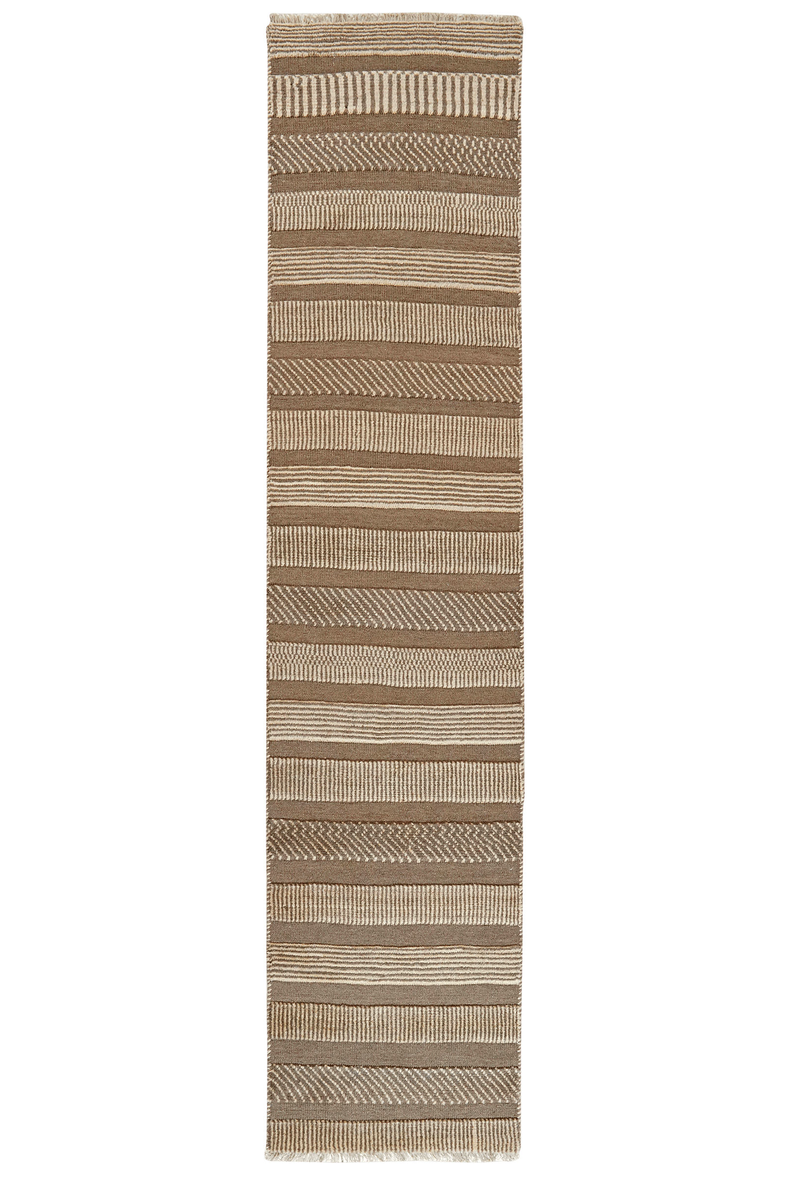 Gabbeh — Hand-knotted, 77x289 cm, Beige, 100% Virgin Wool | Main view
