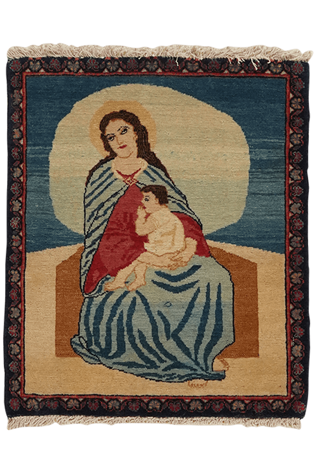 Kashan — Hand-knotted, 47x54 cm, Multicolor, 100% Virgin Wool | Main view