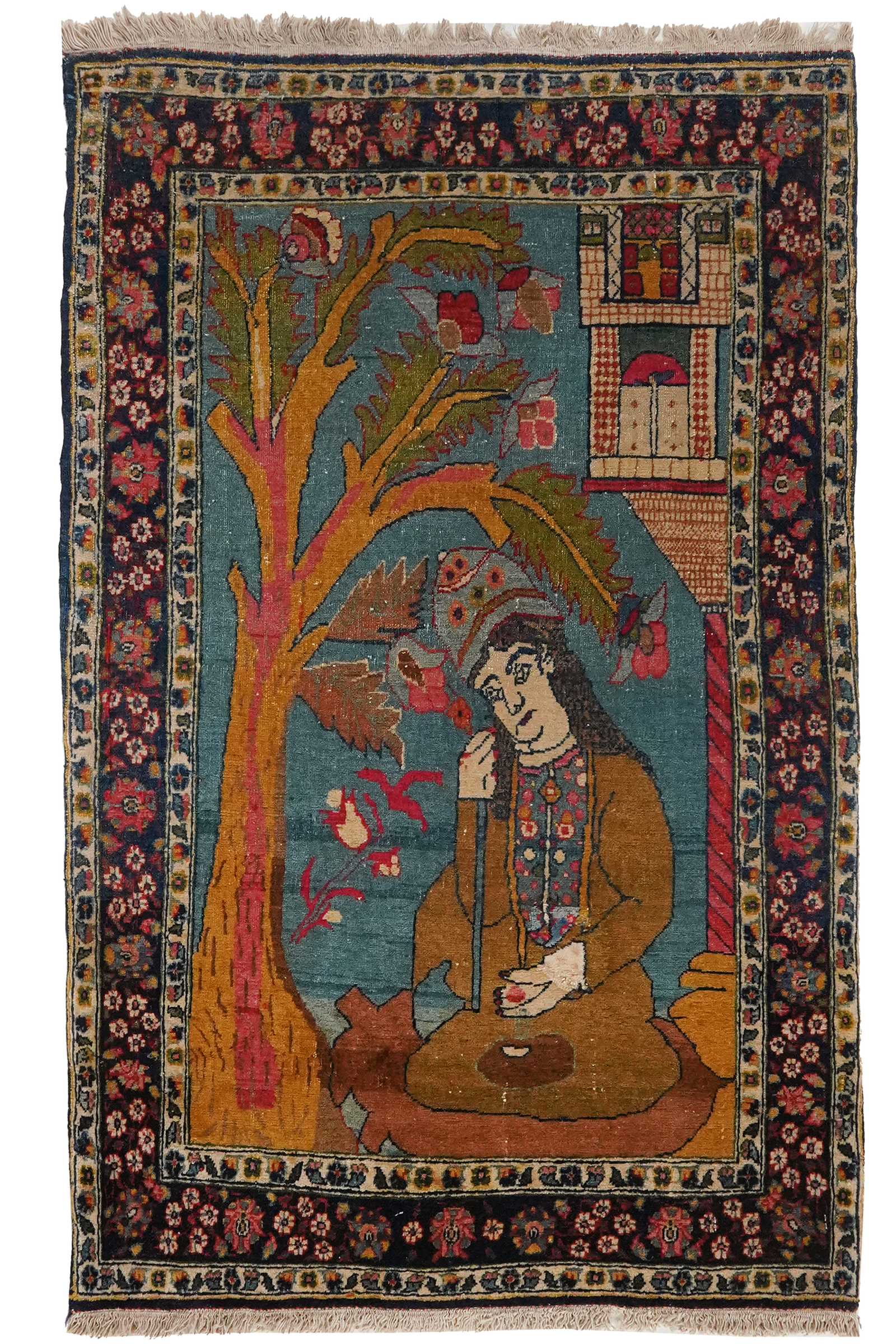 Tabriz Antique — Handgefertigt, 100x64 cm, Blau, 100% Virgin Wool | Main view