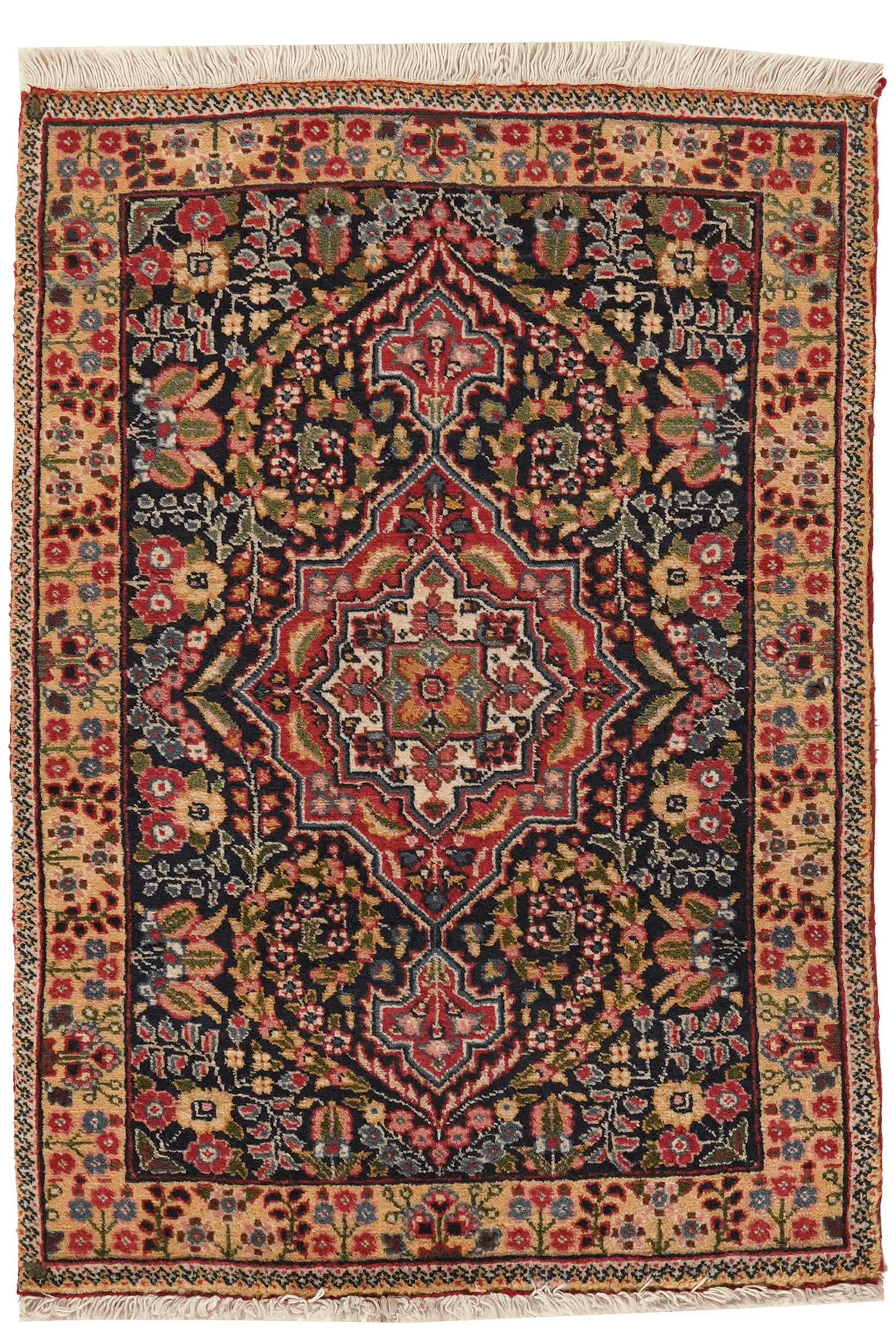 Tabriz Old — Hand-knotted, 56x84 cm, Blue, 100% Virgin Wool | Main view