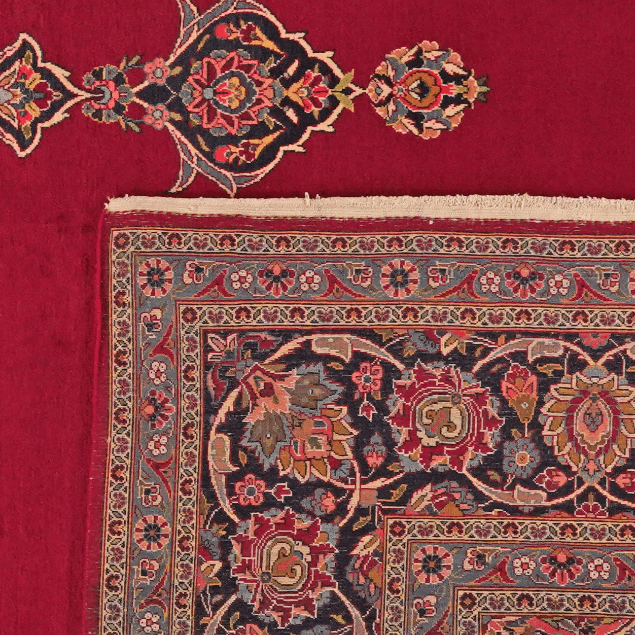 Kashan — Hand-knotted, 271x382 cm, Red, 100% Virgin Wool | View 6