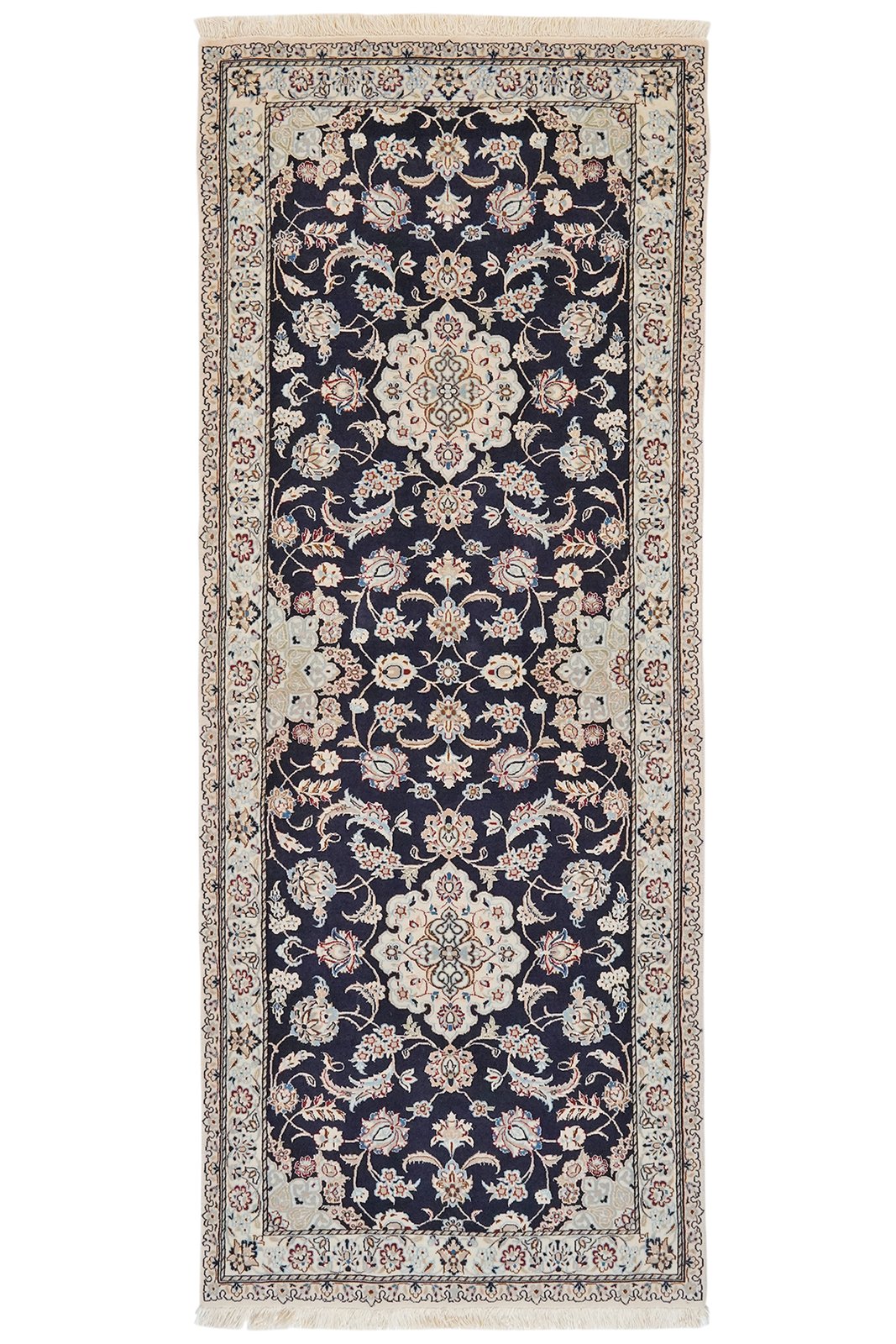 Nain 6La — Hand-knotted, 80x203 cm, Blue, 100% Virgin Wool | Main view