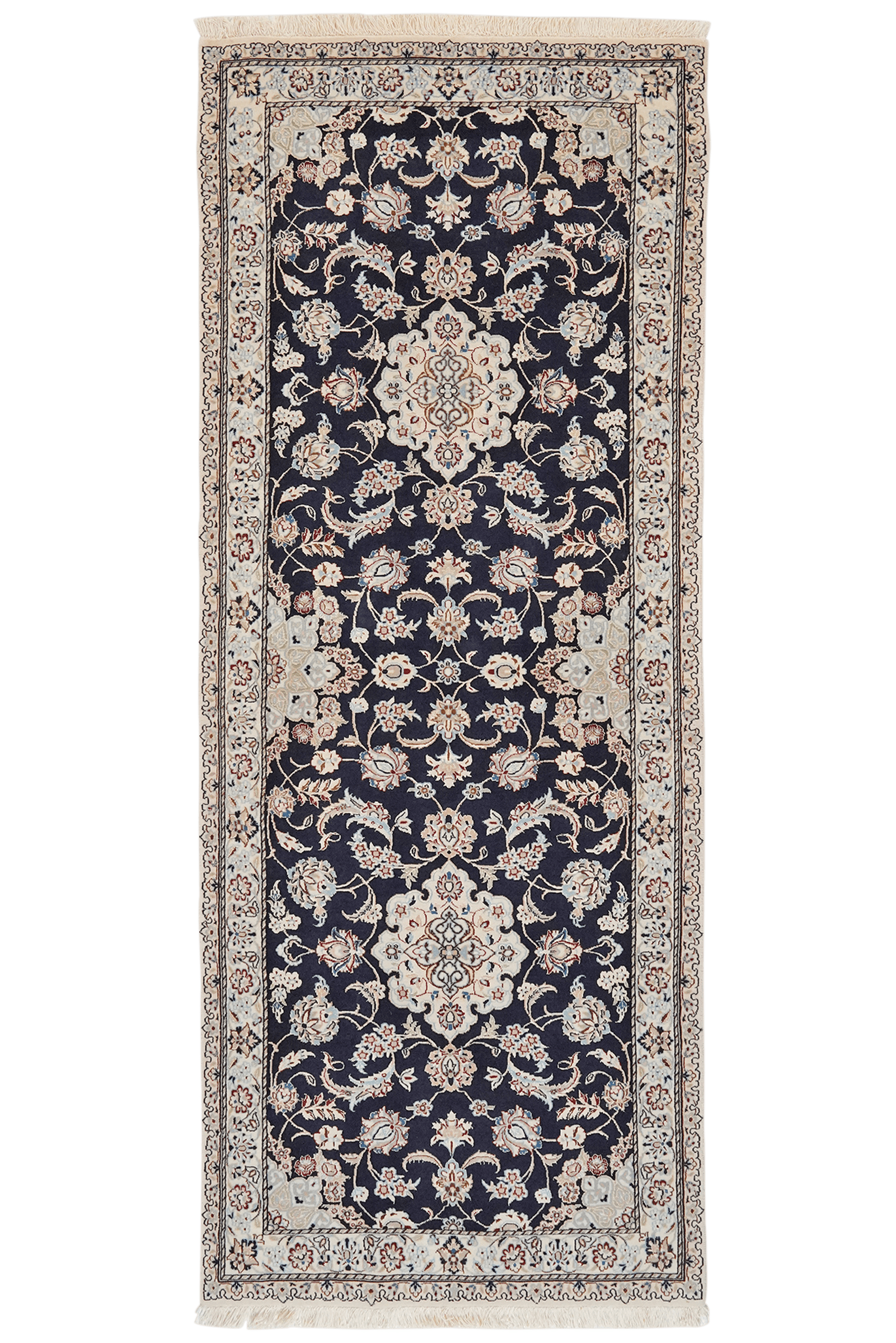 Nain 6La — Hand-knotted, 80x203 cm, Blue, 100% Virgin Wool | Main view
