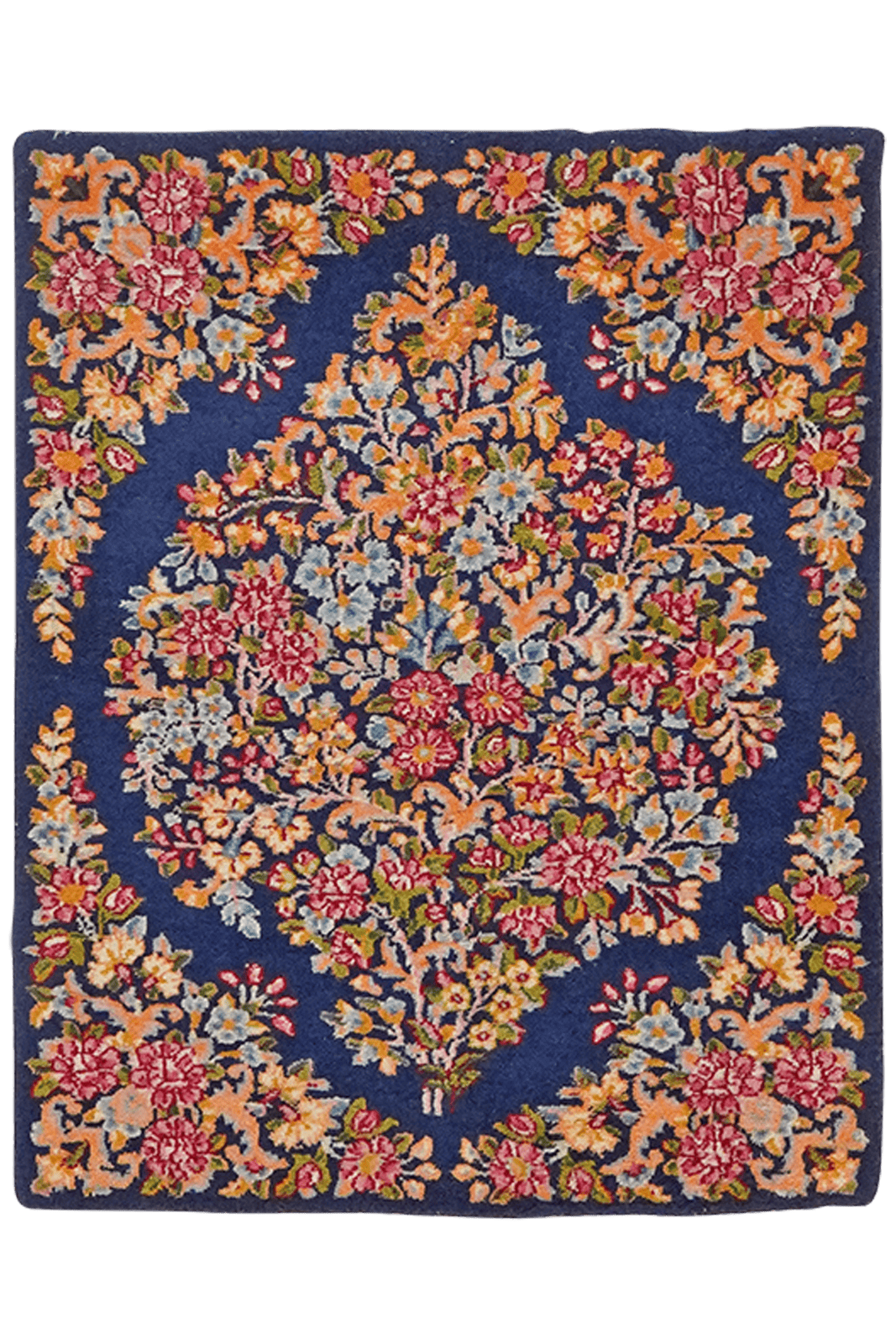 Yazd — Hand-knotted, 52x66 cm, Blue, 100% Virgin Wool | Main view