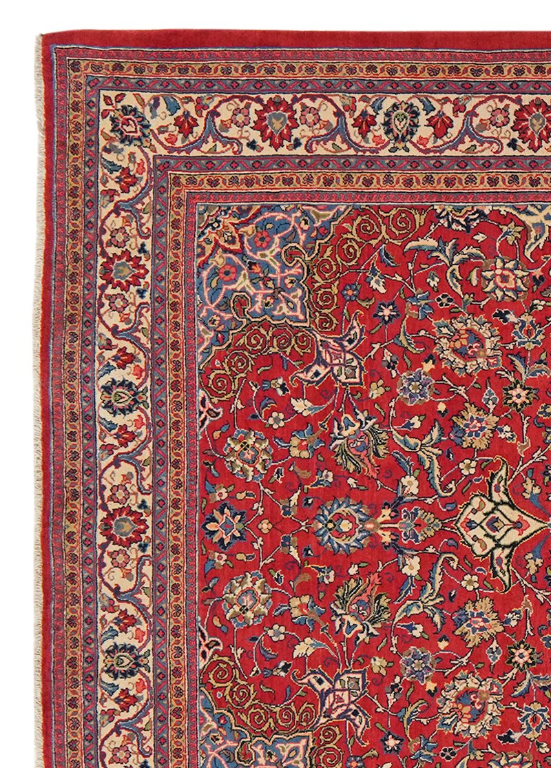 Sarough — Hand-knotted, 211x323 cm, Red, 100% Virgin Wool | View 3