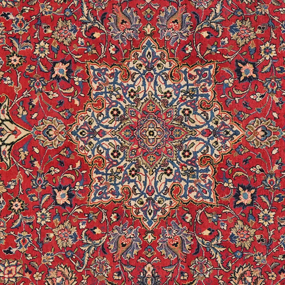 Sarough — Hand-knotted, 211x323 cm, Red, 100% Virgin Wool | View 4