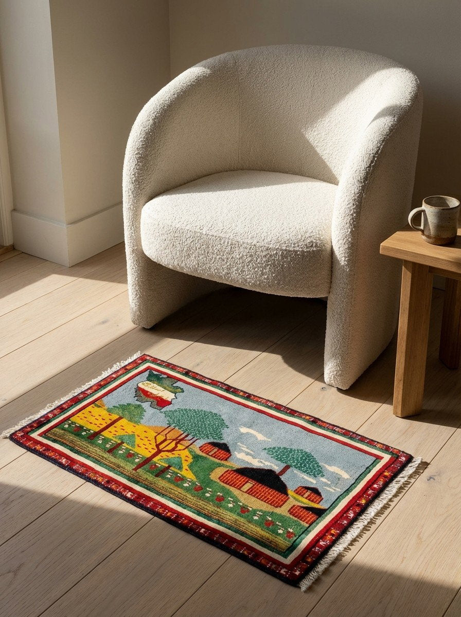 Belutch — Handgefertigt, 38x68 cm, Bunt, 100% Virgin Wool | Detail view