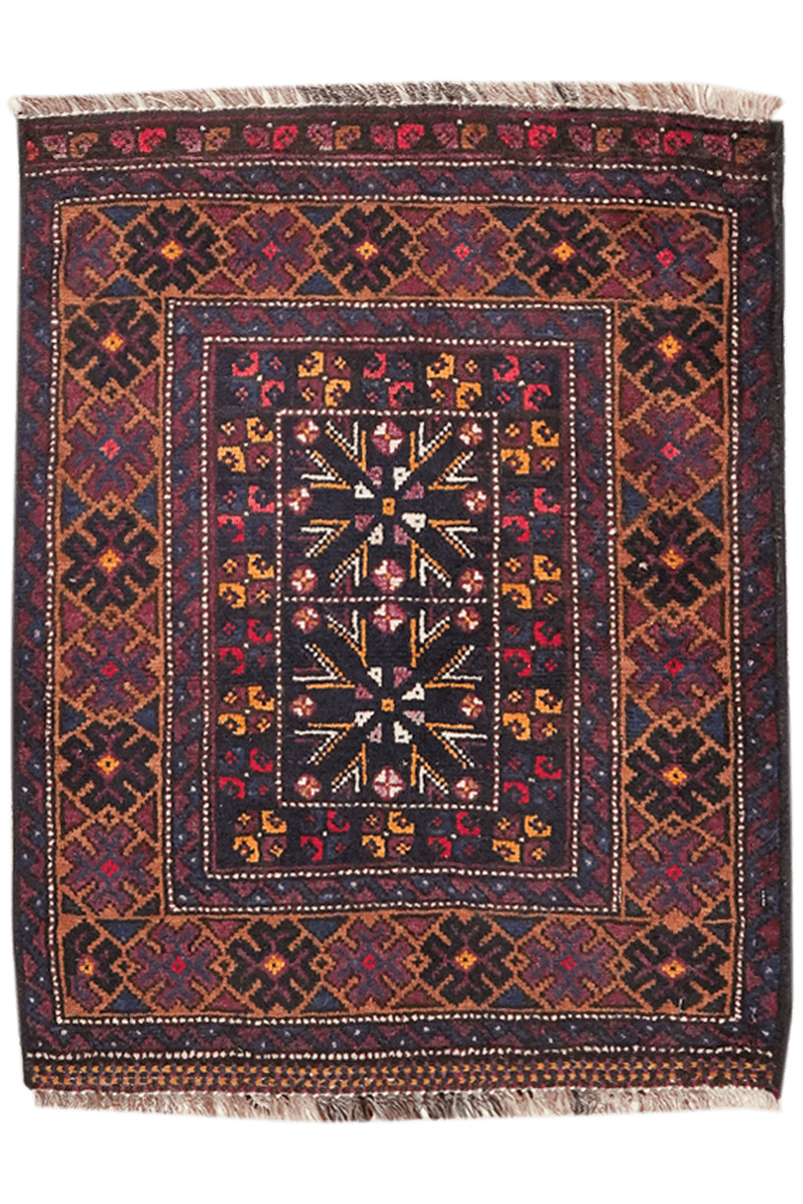 Belutch — Hand-knotted, 55x69 cm, Multicolor, 100% Virgin Wool | Main view