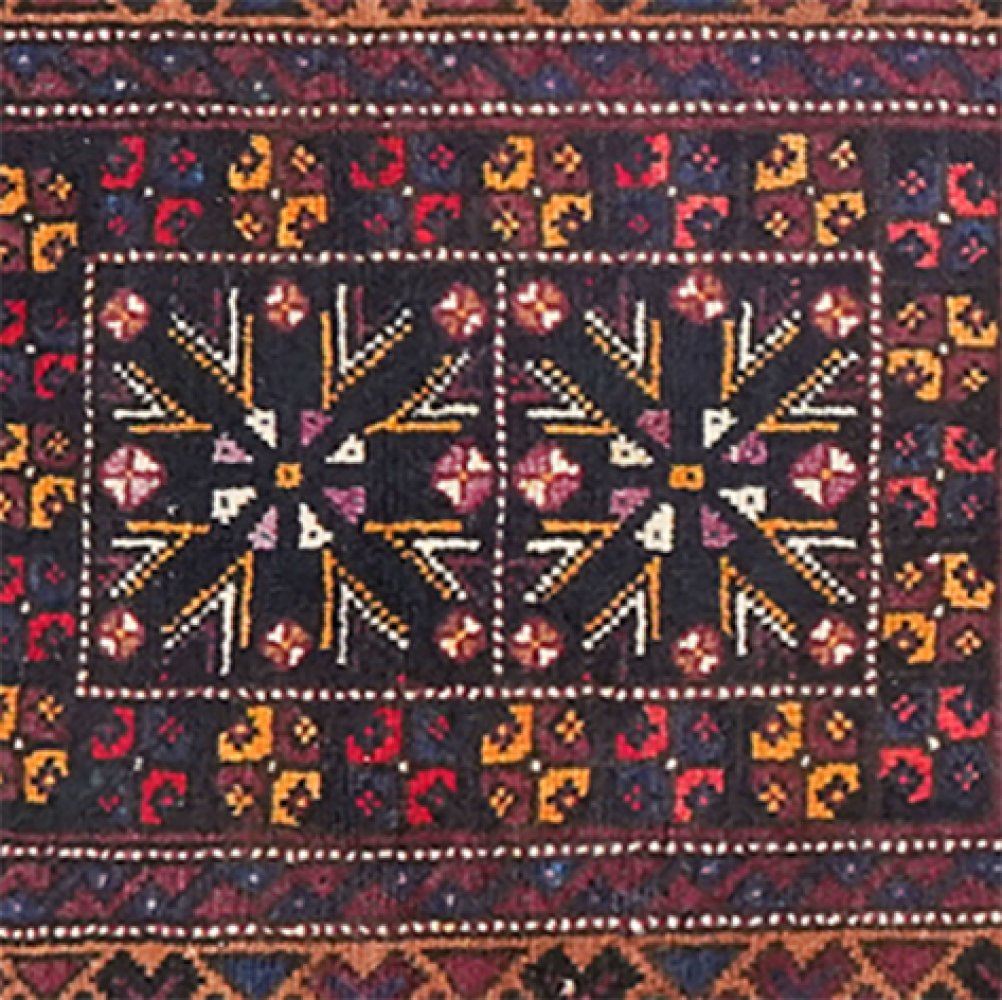 Belutch — Hand-knotted, 55x69 cm, Multicolor, 100% Virgin Wool | View 4