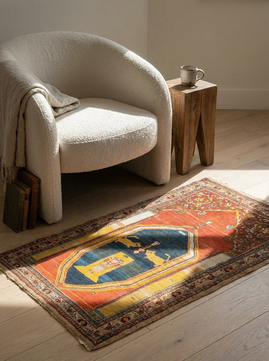 Tabriz Antique — Handgefertigt, 135x80 cm, Beige, 100% Virgin Wool | Detail view