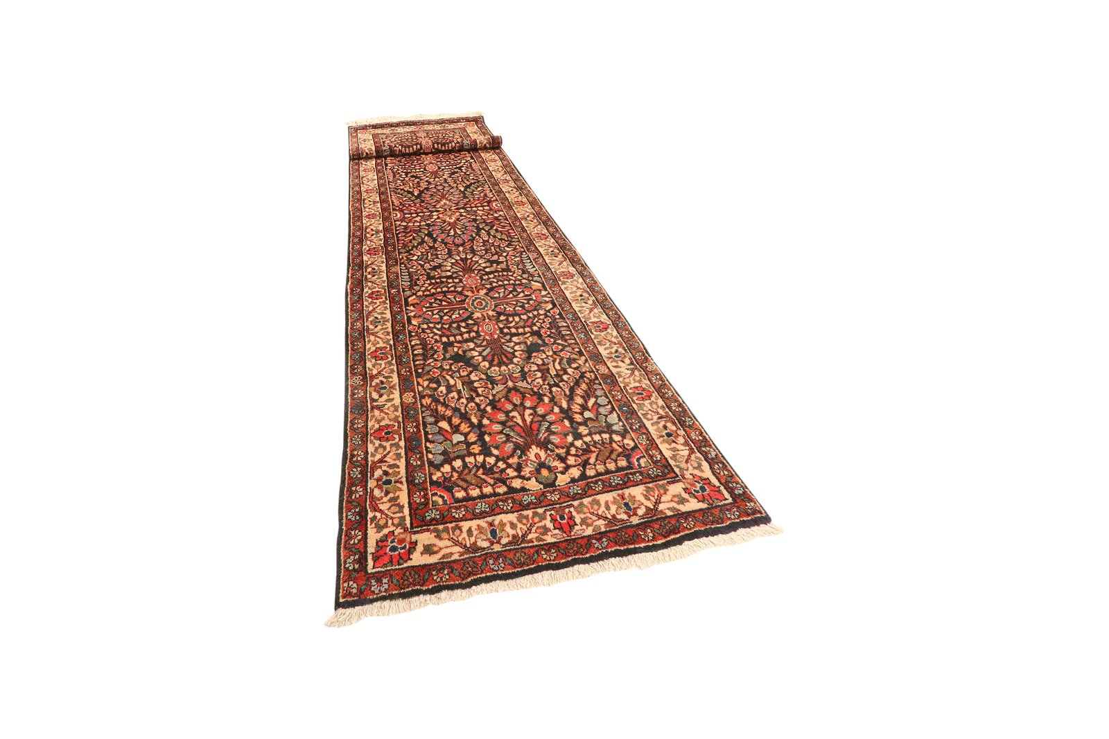 Mahal — Hand-knotted, 110x508 cm, Blue, 100% Virgin Wool | View 5