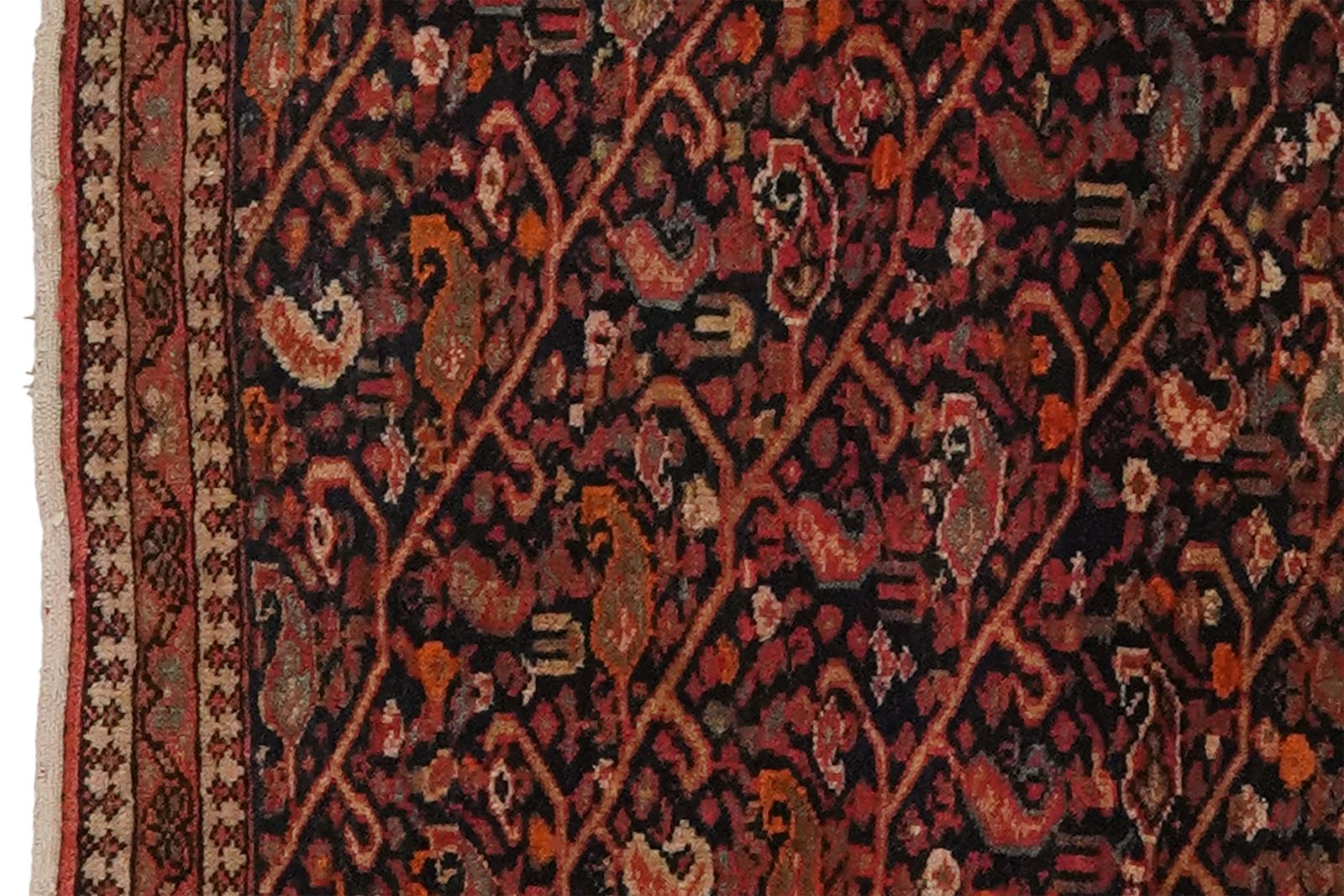 Malayer — Hand-knotted, 50x50 cm, Blue, 100% Virgin Wool | View 3