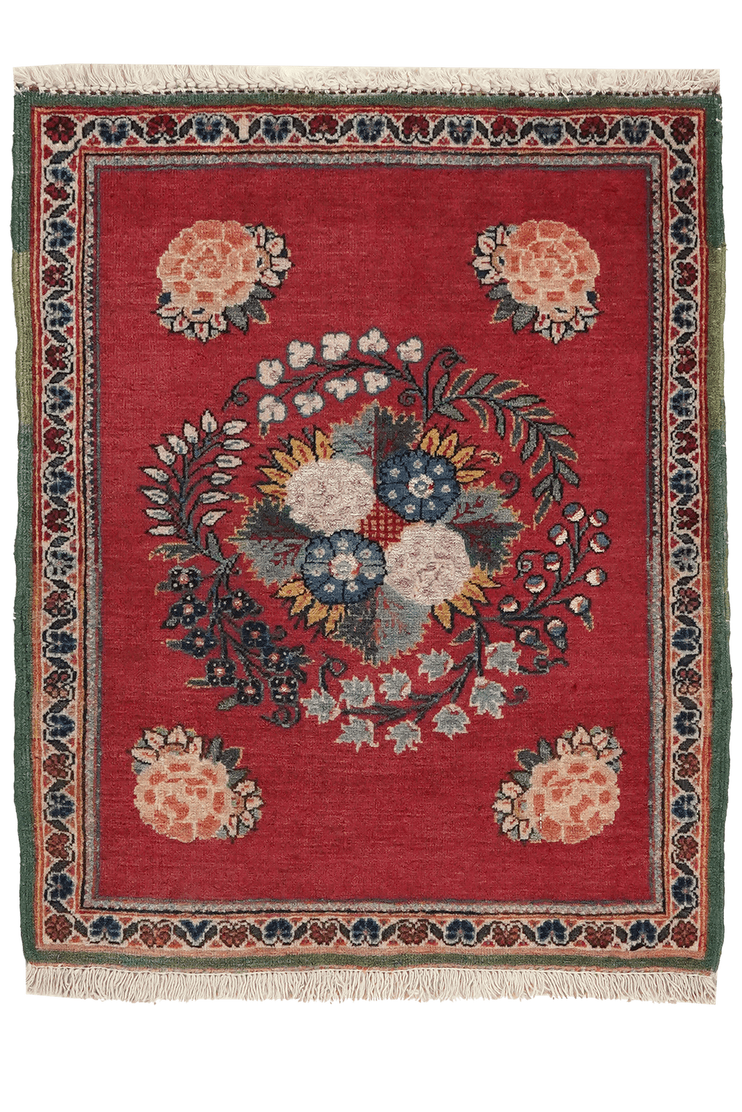 Kashan — Hand-knotted, 50x60 cm, Red, 100% Virgin Wool | Main view