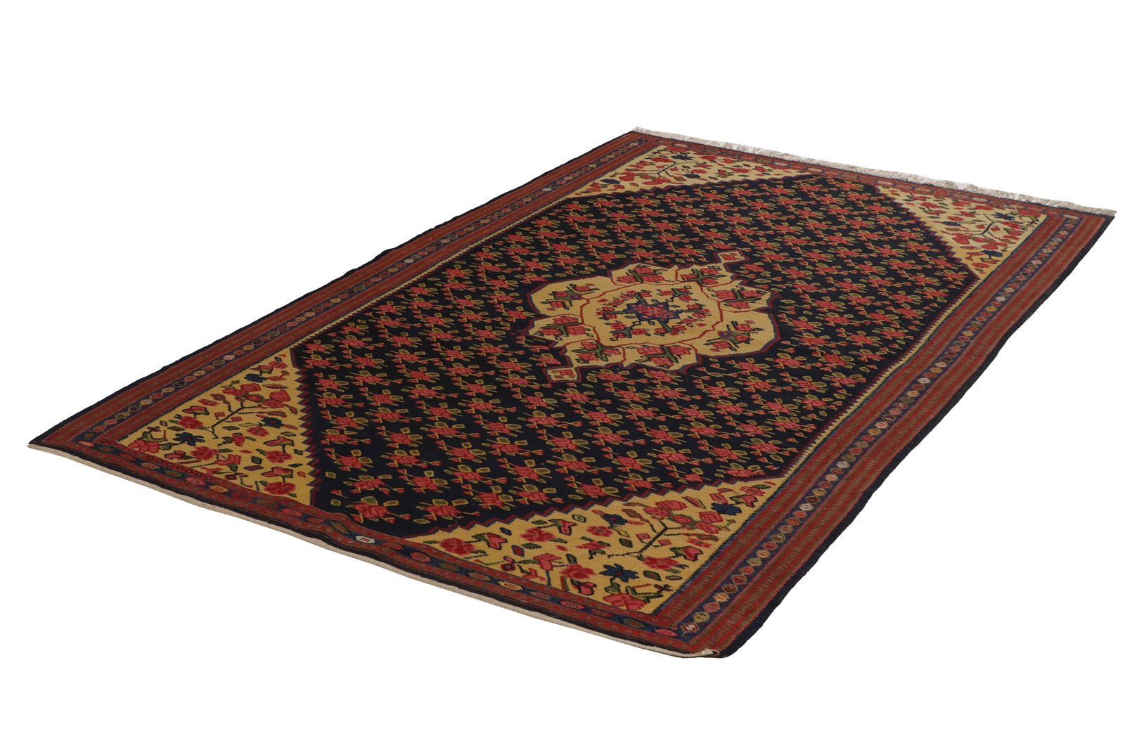 Kelim Bidjar — Handmade, 140x222 cm, Blue, 100% Virgin Wool | View 6