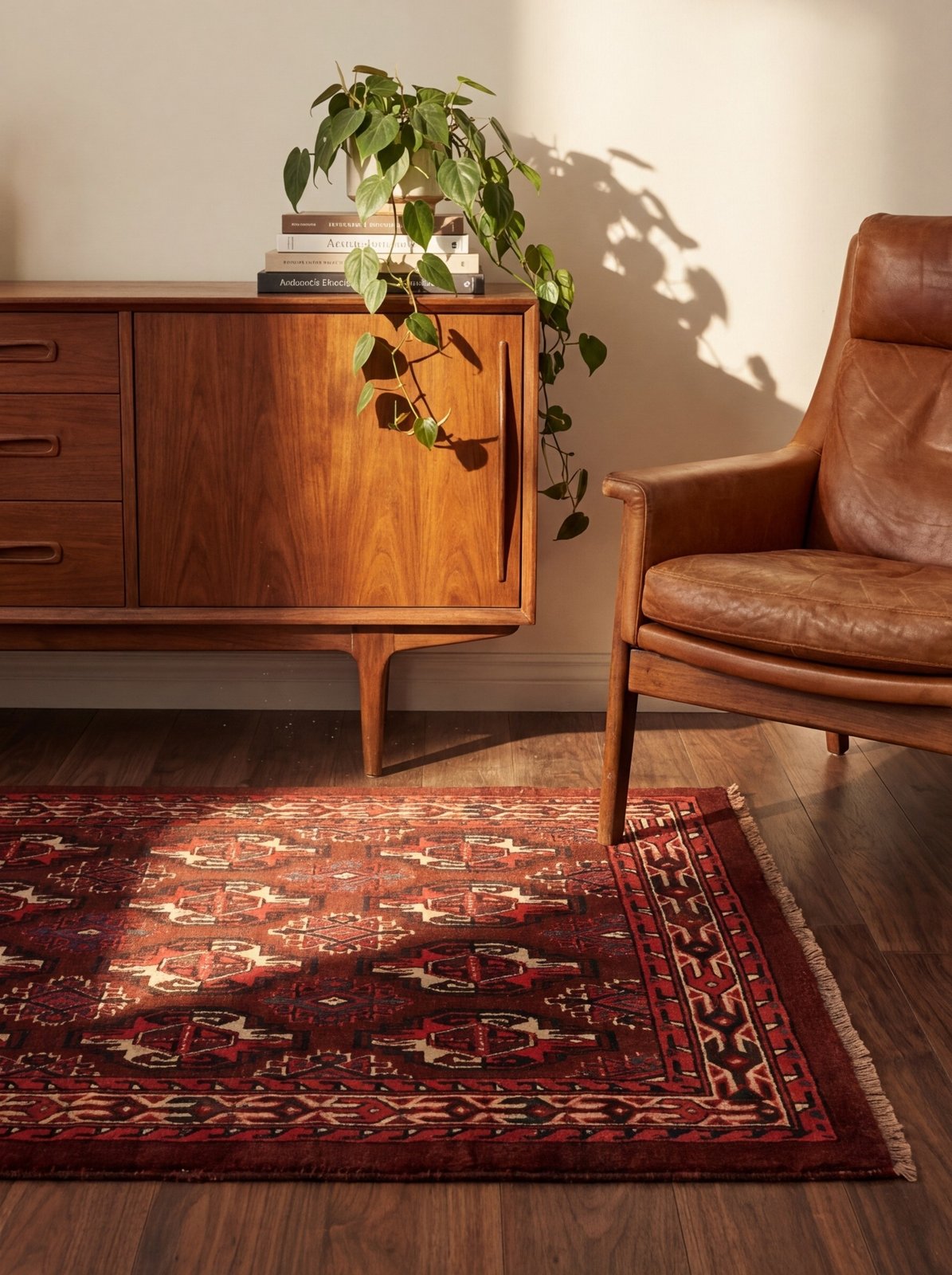 Buchara — Hand-knotted, 74x120 cm, Brown, 100% Virgin Wool | Back view