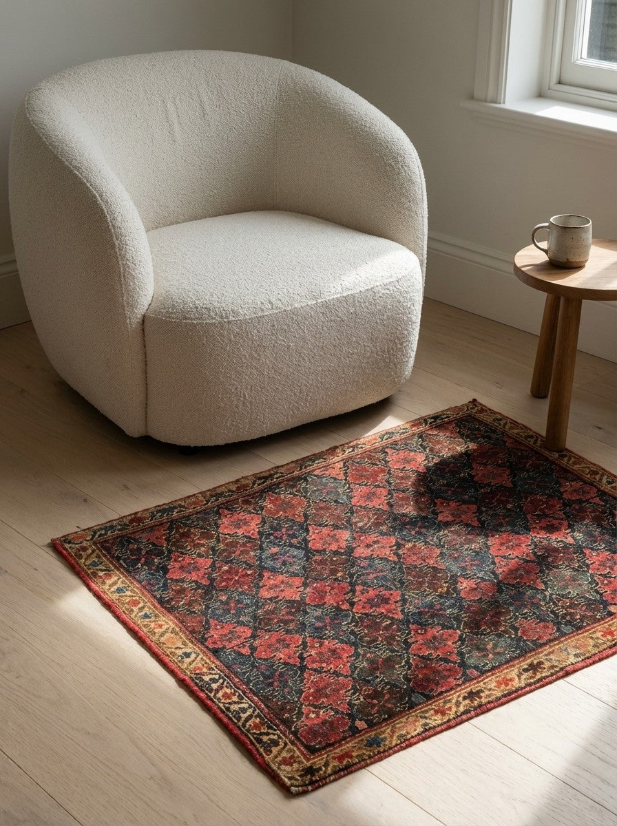 Bidjar — Hand-knotted, 60x80 cm, Blue, 100% Virgin Wool | Detail view