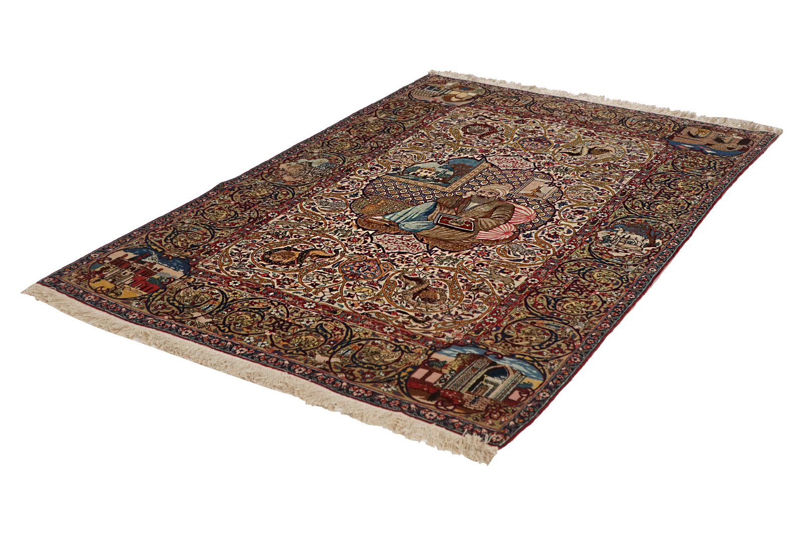 Tabriz Old — Hand-knotted, 130x198 cm, Beige, 90% Schurwolle, 10% Seide | View 6