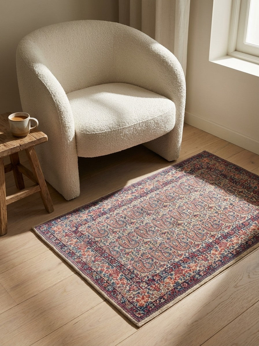 Ravar — Hand-knotted, 90x118 cm, Beige, 100% Virgin Wool | Detail view