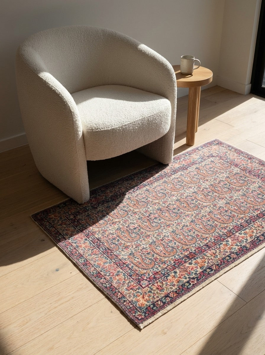Ravar — Hand-knotted, 87x115 cm, Beige, 100% Virgin Wool | Detail view