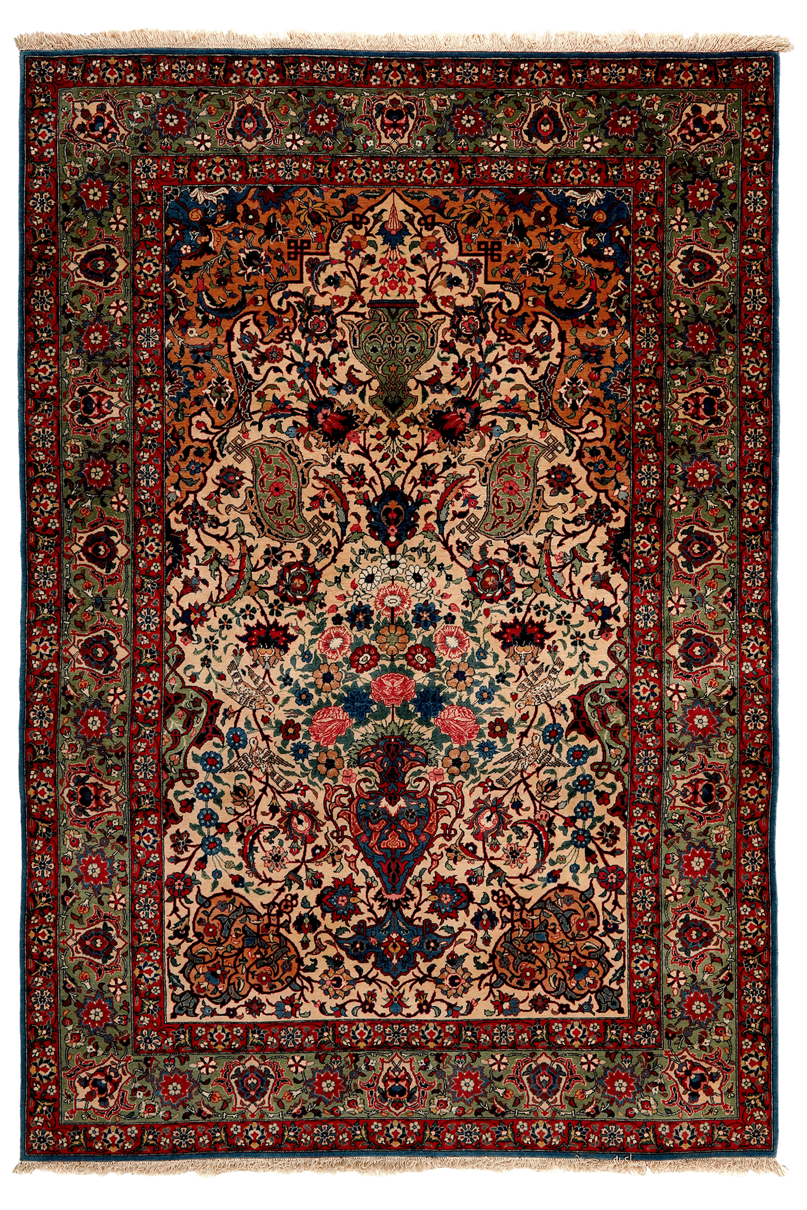 Kashan — Hand-knotted, 135x202 cm, Brown, 100% Virgin Wool | Main view