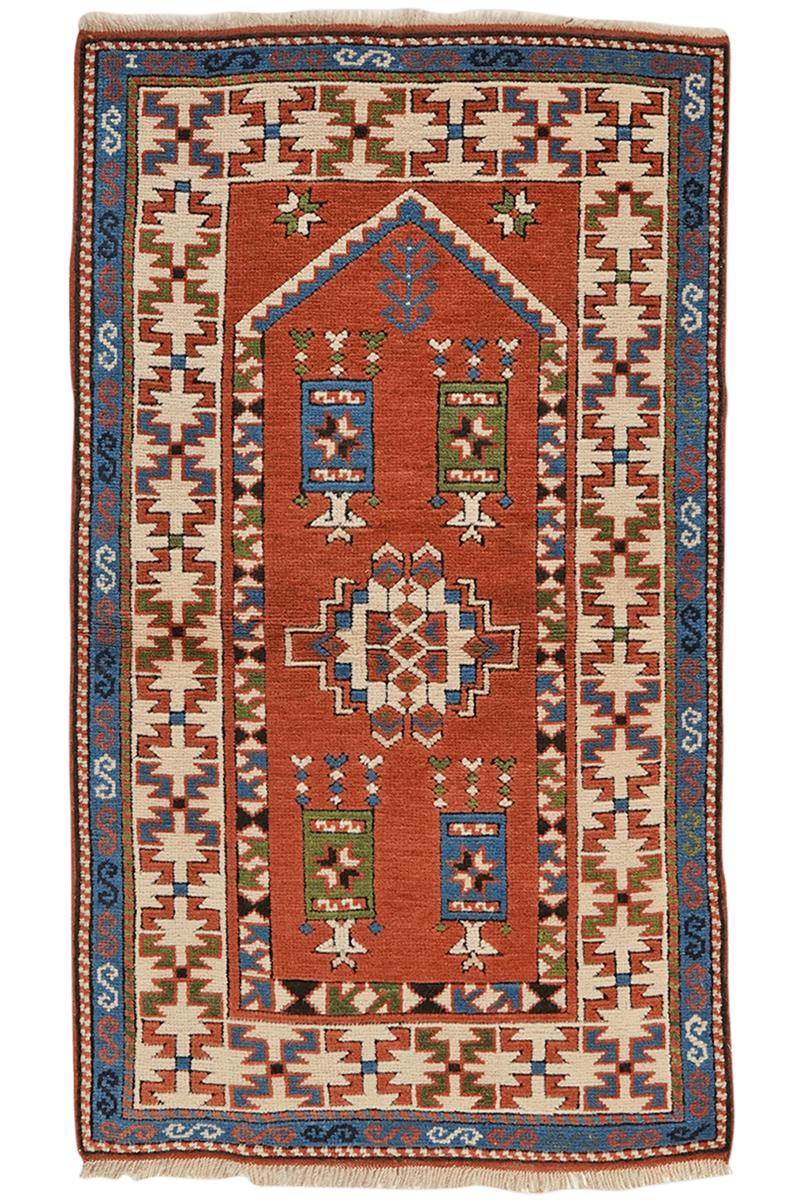Kars — Hand-knotted, 78x130 cm, Red, 100% Virgin Wool | Main view