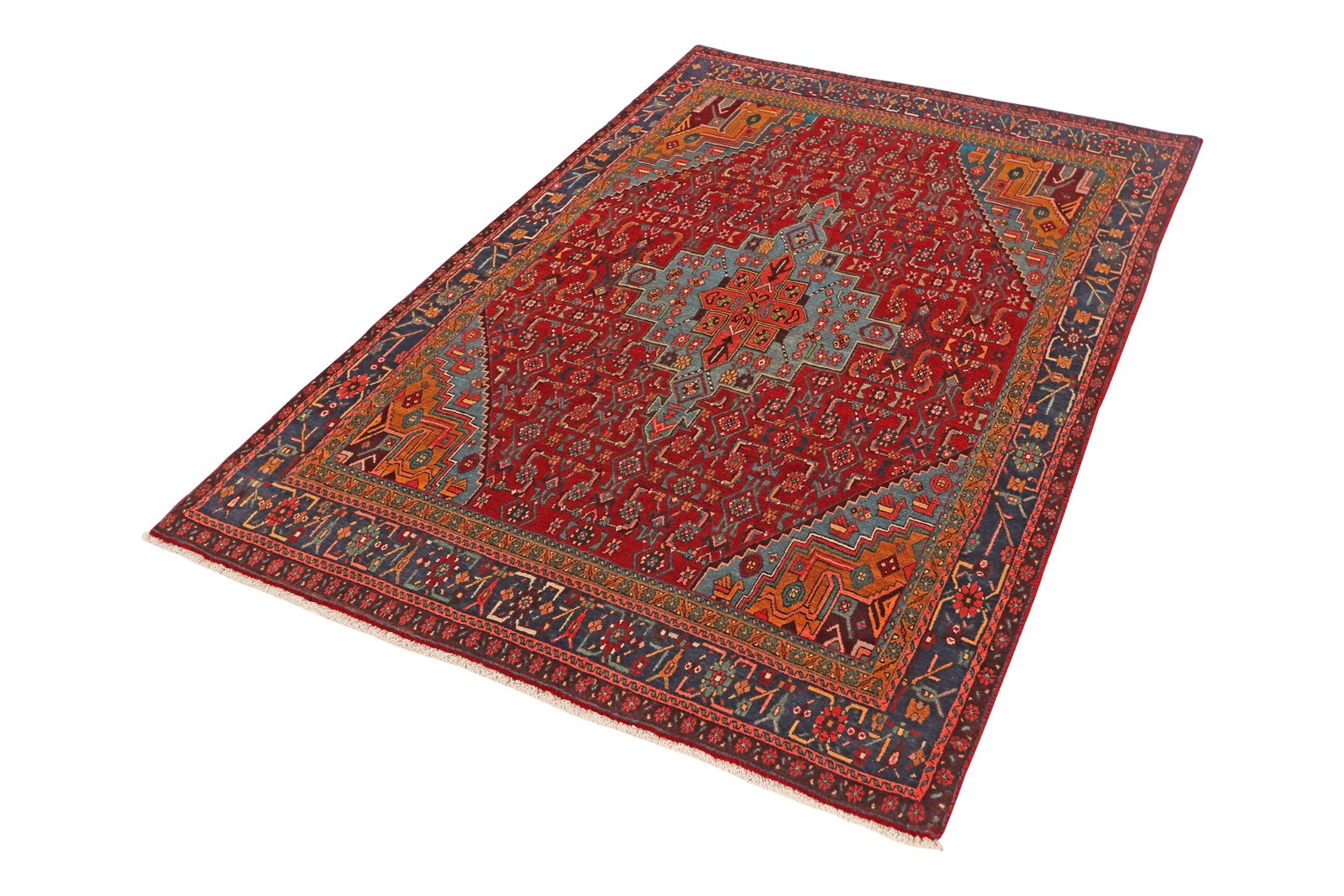 Bidjar — Hand-knotted, 130x201 cm, Red, 100% Virgin Wool | View 5