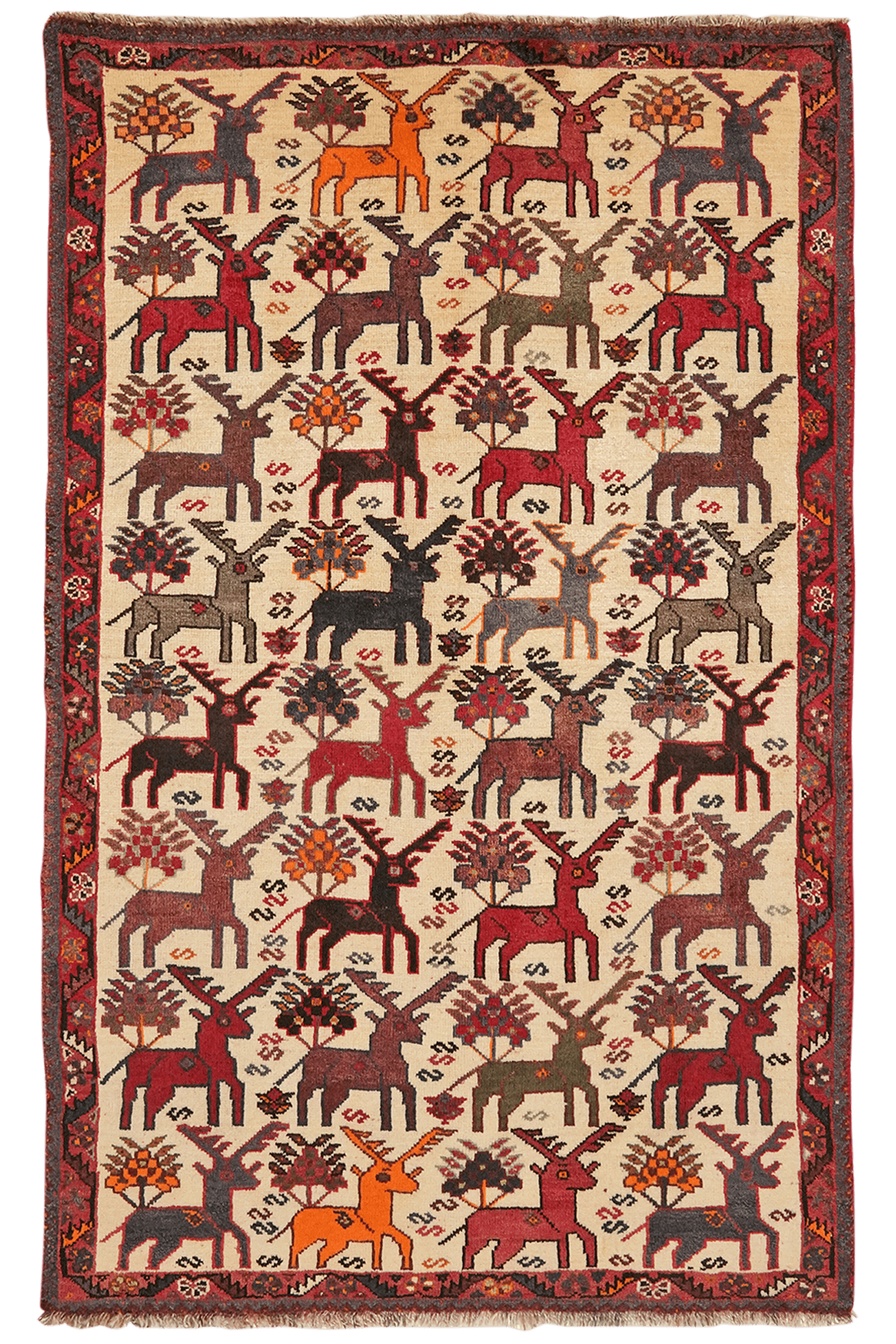 Gashgai — Hand-knotted, 102x161 cm, Beige, 100% Virgin Wool | Main view