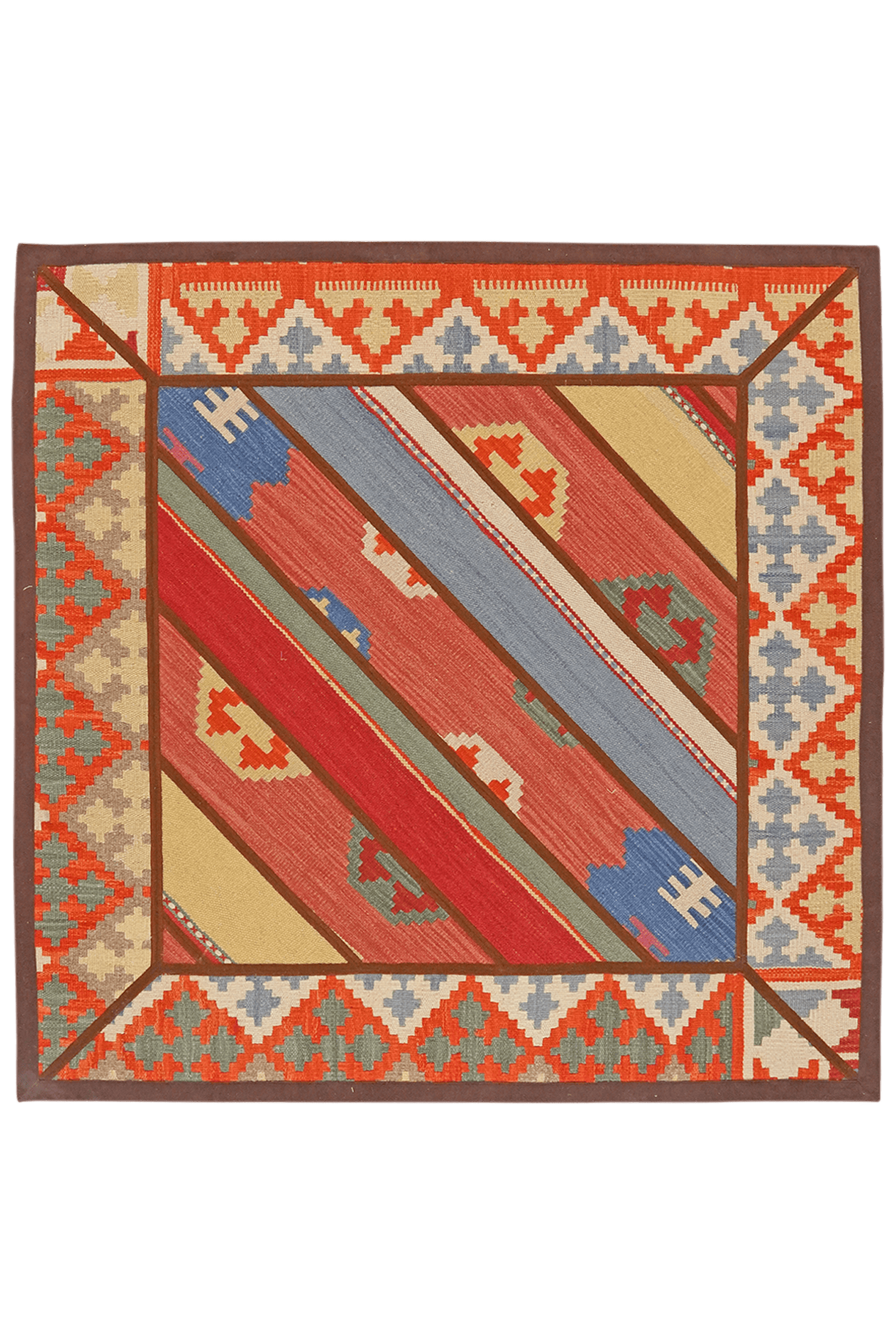 Kelim Tekkeh — Handmade, 120x120 cm, Multicolor, 100% Virgin Wool | Main view