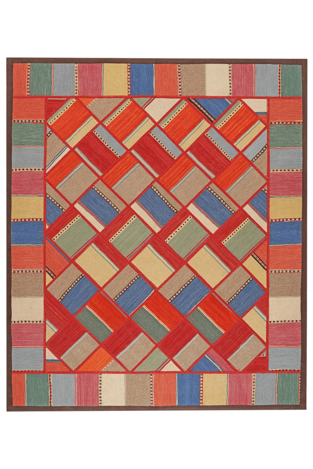 Kelim Tekkeh — Handmade, 154x180 cm, Multicolor, 100% Virgin Wool | Main view