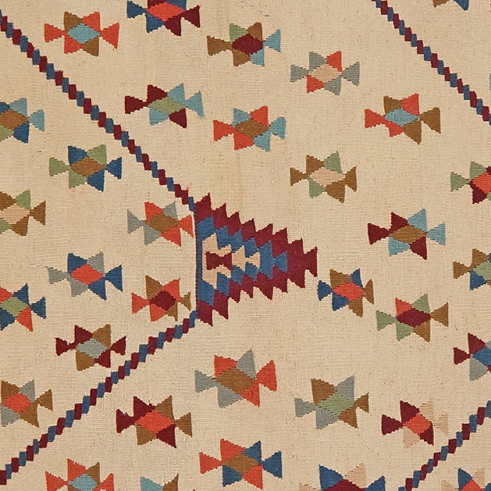 Kelim — Handmade, 111x178 cm, Beige, 100% Virgin Wool | View 4