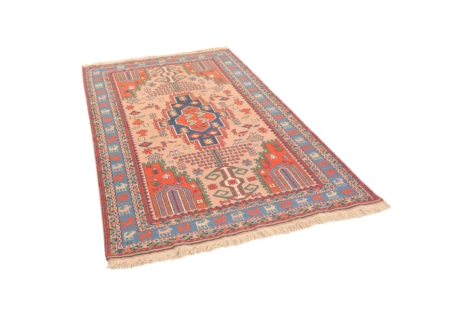Sumak Shahsavan — Handmade, 125x185 cm, Beige, 100% Virgin Wool | View 5