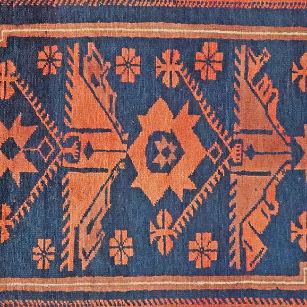 Yagdjibedir — Hand-knotted, 113x195 cm, Blue, 100% Virgin Wool | View 4