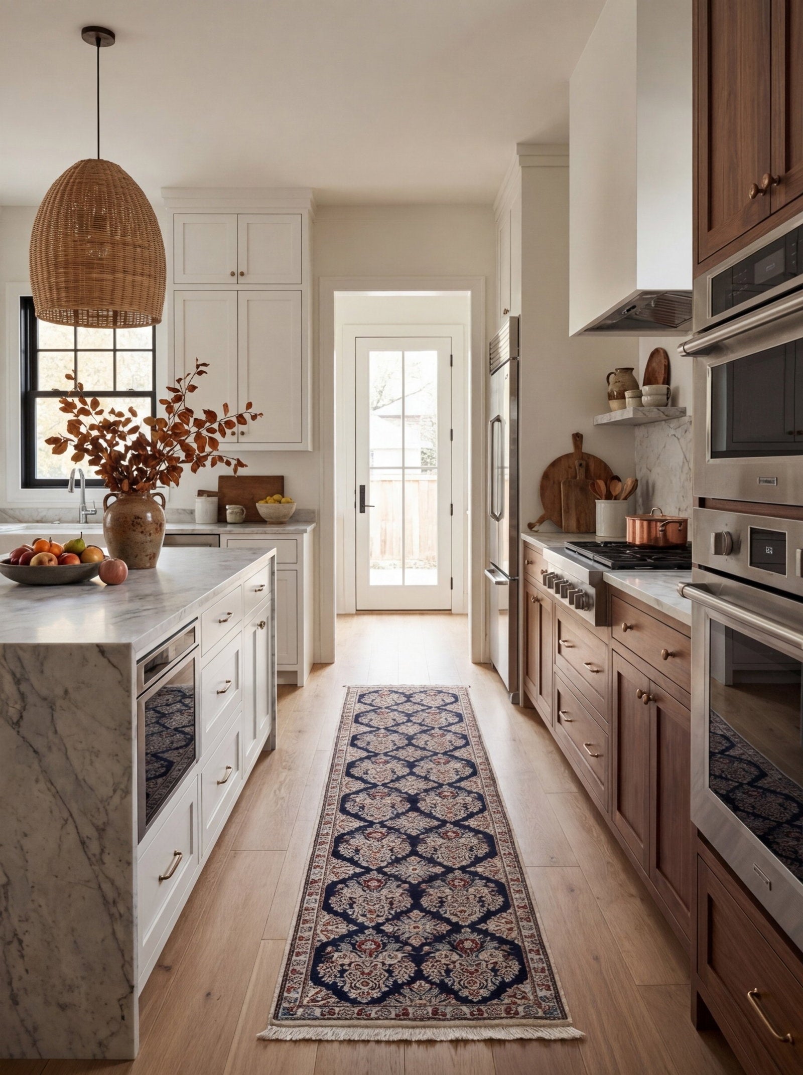 Nain 6La — Handgefertigt, 207x49 cm, Beige, 100% Virgin Wool | Back view