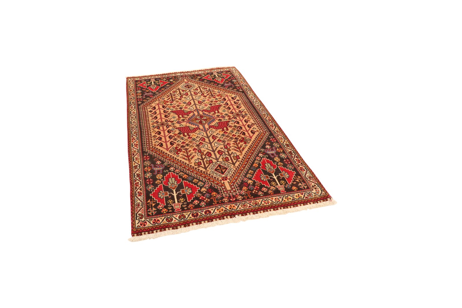 Gashgai — Hand-knotted, 105x152 cm, Beige, 100% Virgin Wool | View 5