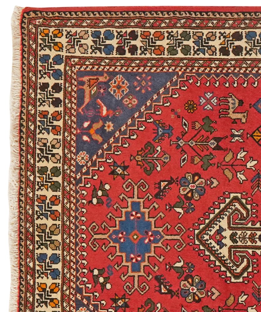 Nasrabad — Hand-knotted, 100x153 cm, Red, 100% Virgin Wool | View 3