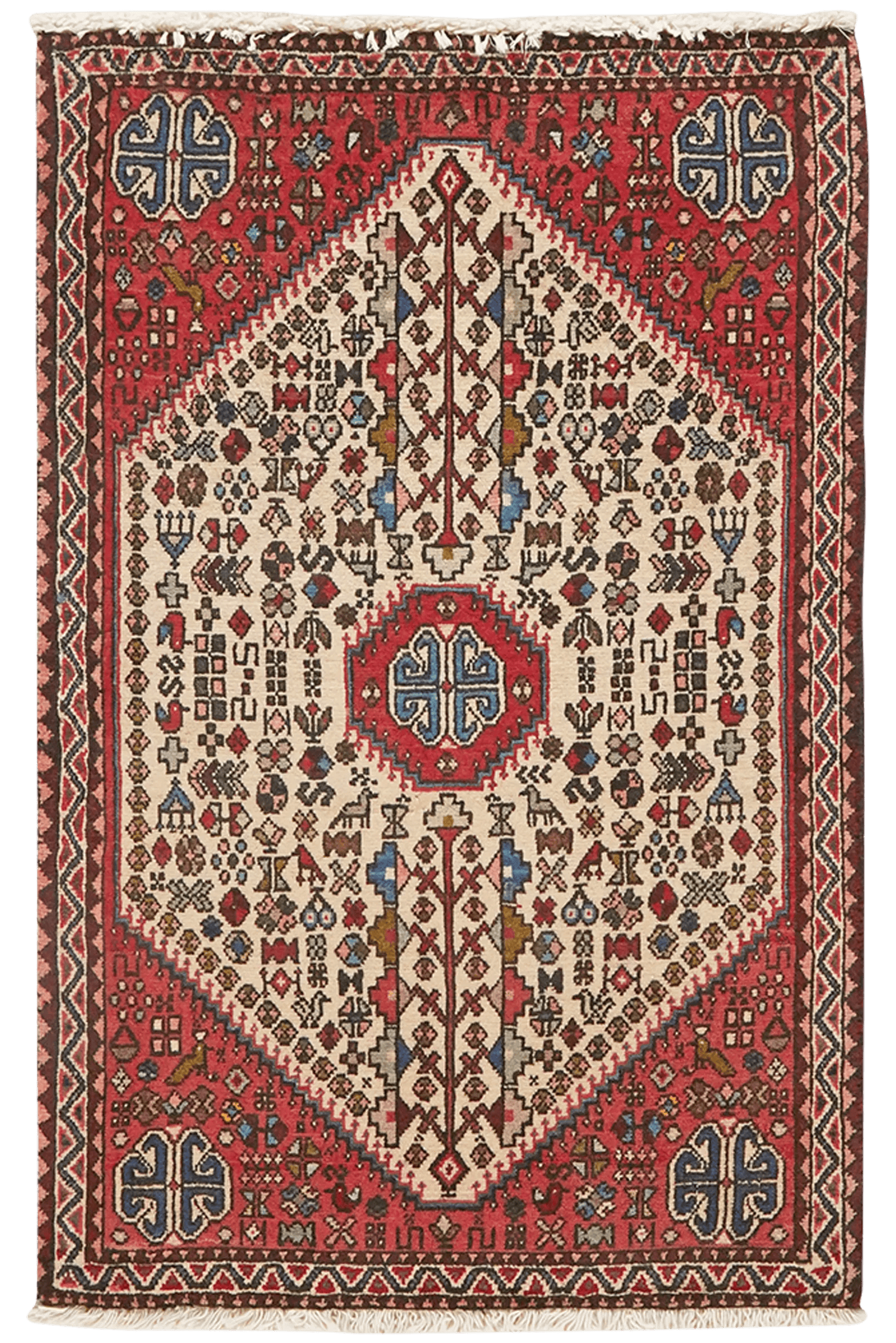 Abadeh — Hand-knotted, 65x102 cm, Beige, 100% Virgin Wool | Main view