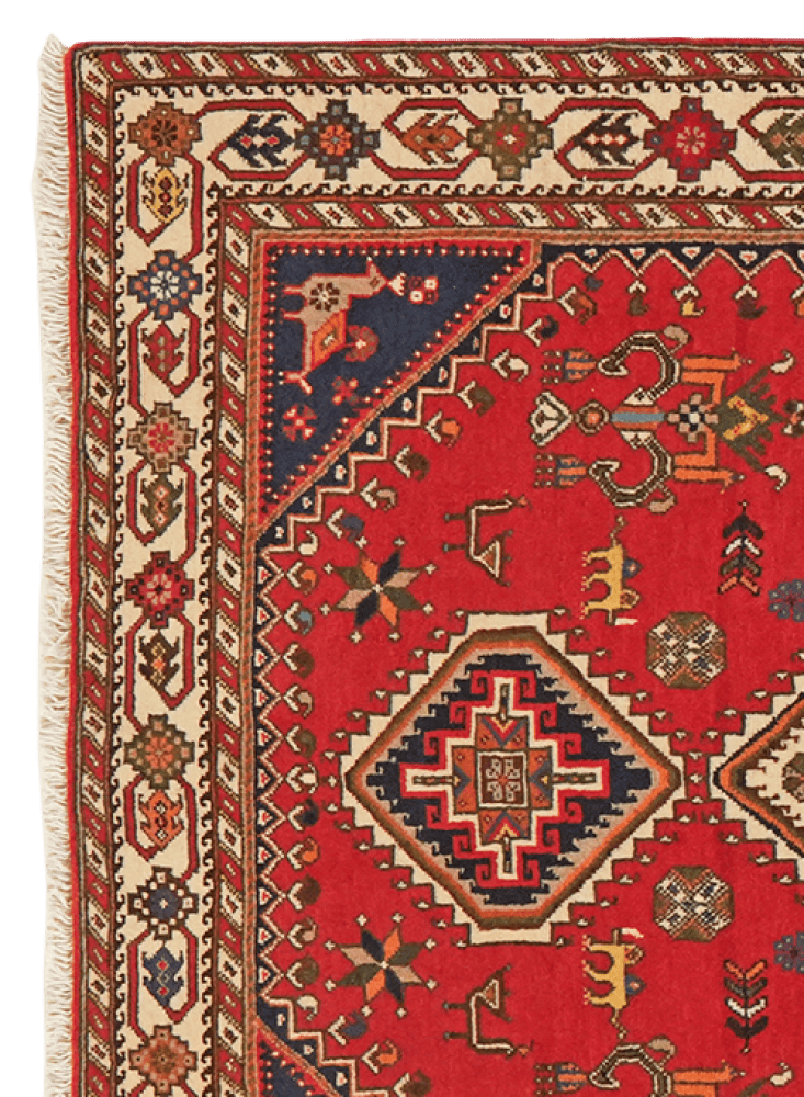 Nasrabad — Hand-knotted, 98x155 cm, Red, 100% Virgin Wool | View 3