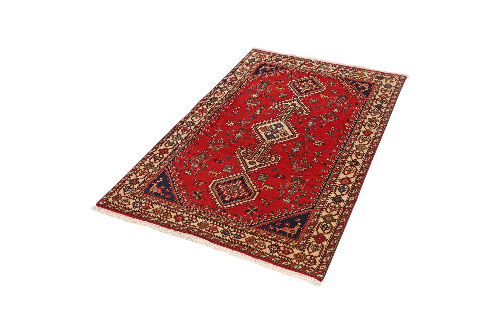 Nasrabad — Hand-knotted, 98x155 cm, Red, 100% Virgin Wool | View 5