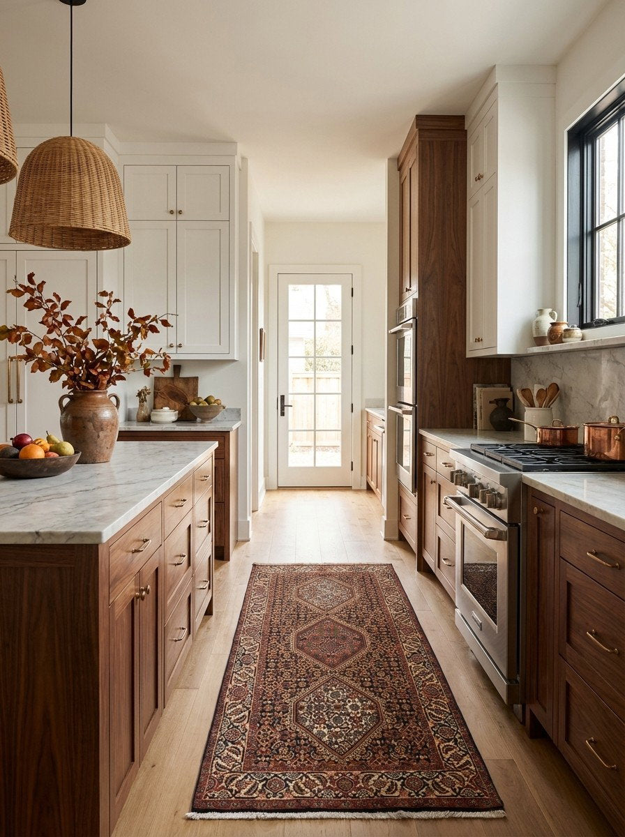 Bidjar Zandjan — Handgefertigt, 189x77 cm, Beige, 100% Virgin Wool | Back view