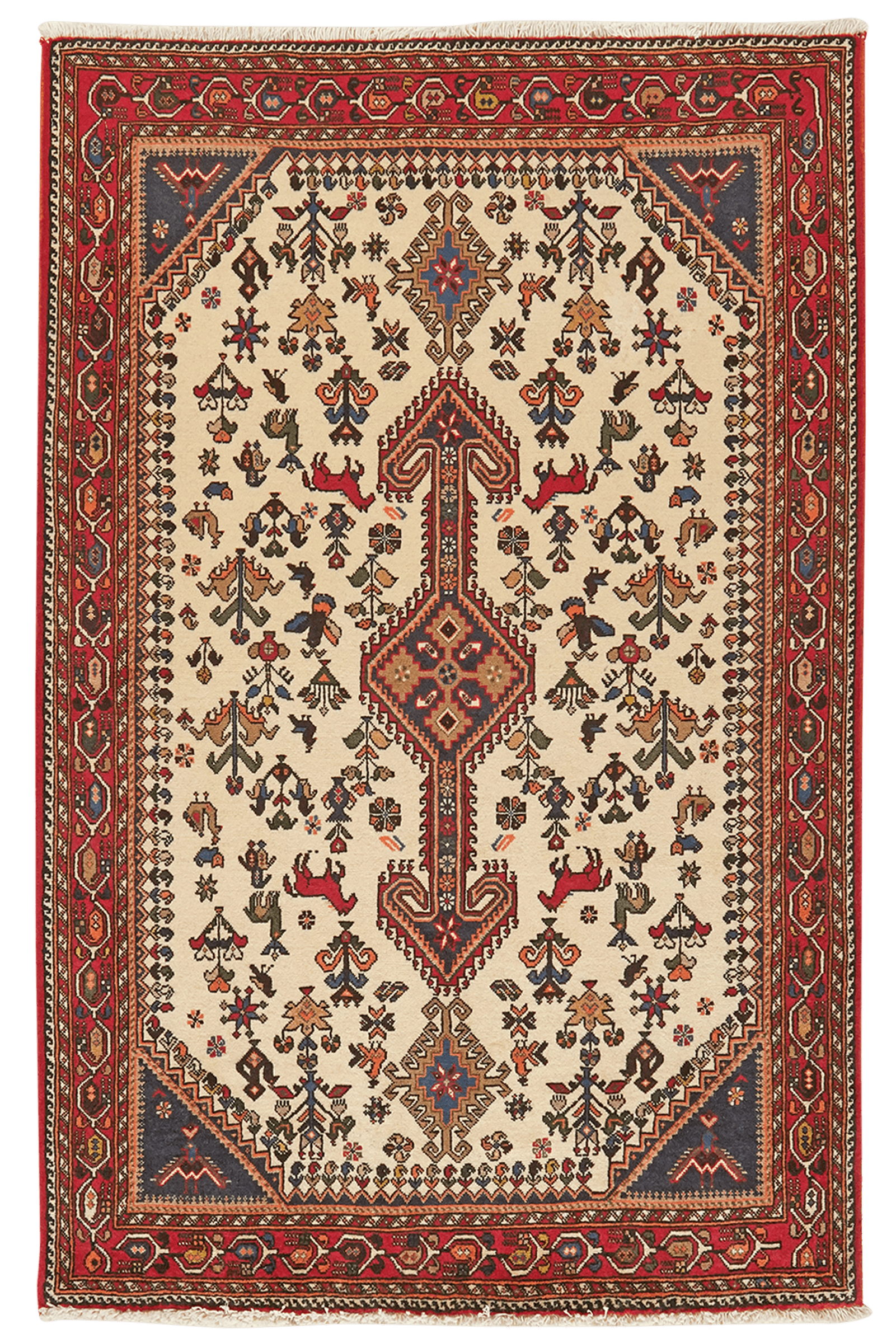 Nasrabad — Hand-knotted, 102x155 cm, Beige, 100% Virgin Wool | Main view