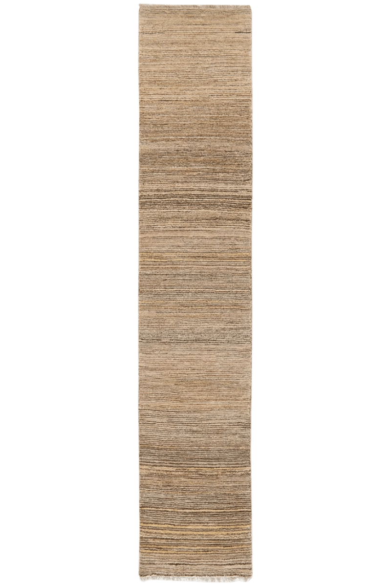Gabbeh — Hand-knotted, 61x306 cm, Beige, 100% Virgin Wool | Main view