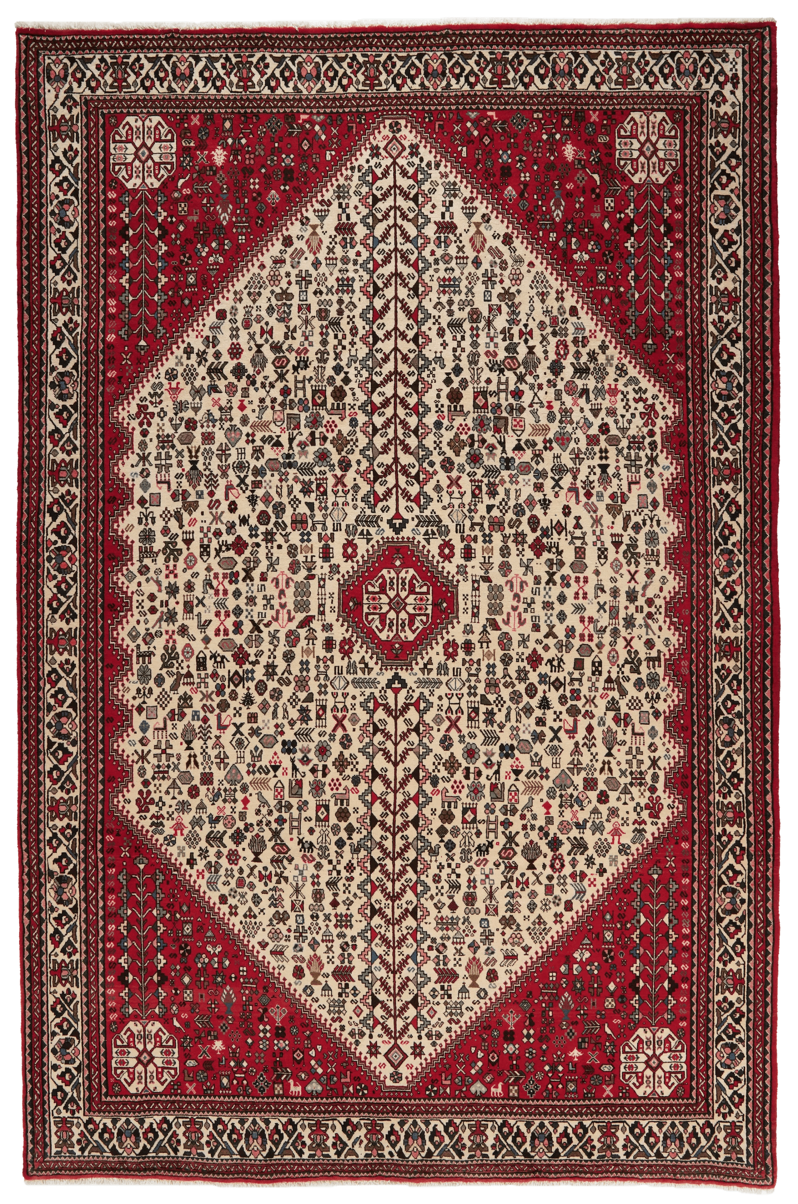 Abadeh — Hand-knotted, 200x305 cm, Beige, 100% Virgin Wool | Main view