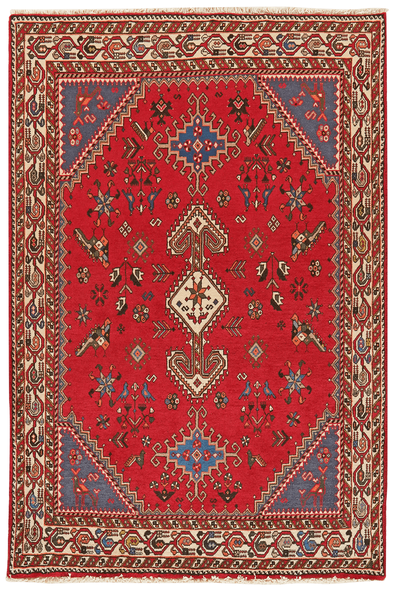 Nasrabad — Hand-knotted, 100x150 cm, Red, 100% Virgin Wool | Main view