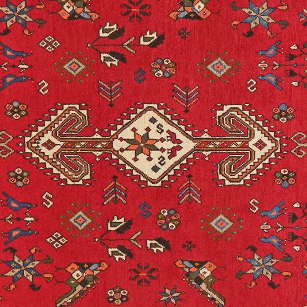 Nasrabad — Hand-knotted, 100x150 cm, Red, 100% Virgin Wool | View 4