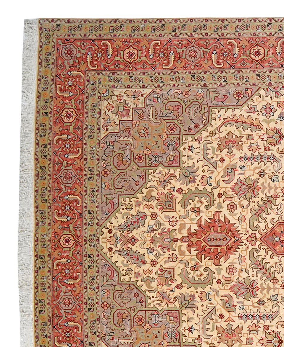 Tabriz 50 Raj — Hand-knotted, 207x307 cm, Beige, 100% Virgin Wool | View 3