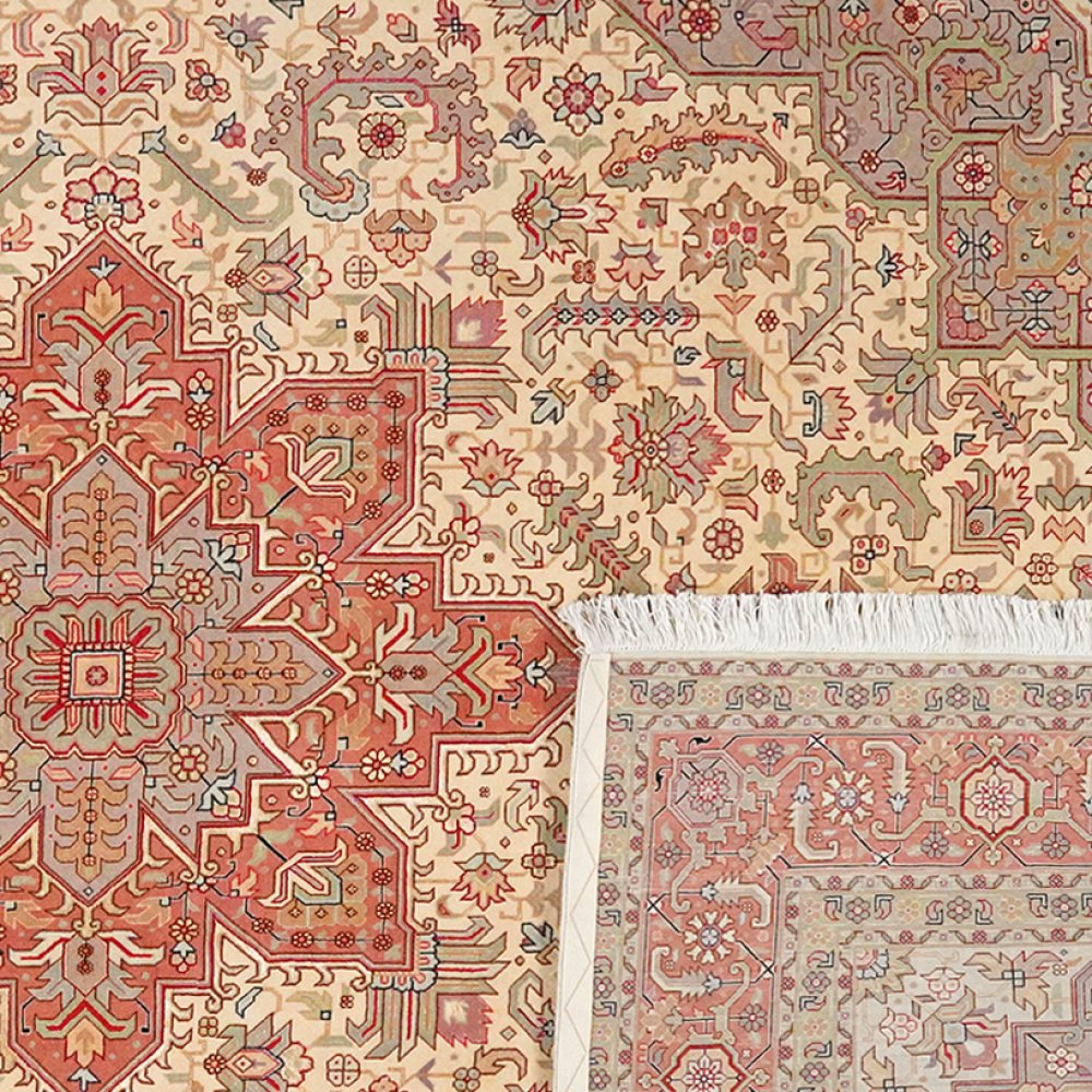 Tabriz 50 Raj — Hand-knotted, 207x307 cm, Beige, 100% Virgin Wool | View 6
