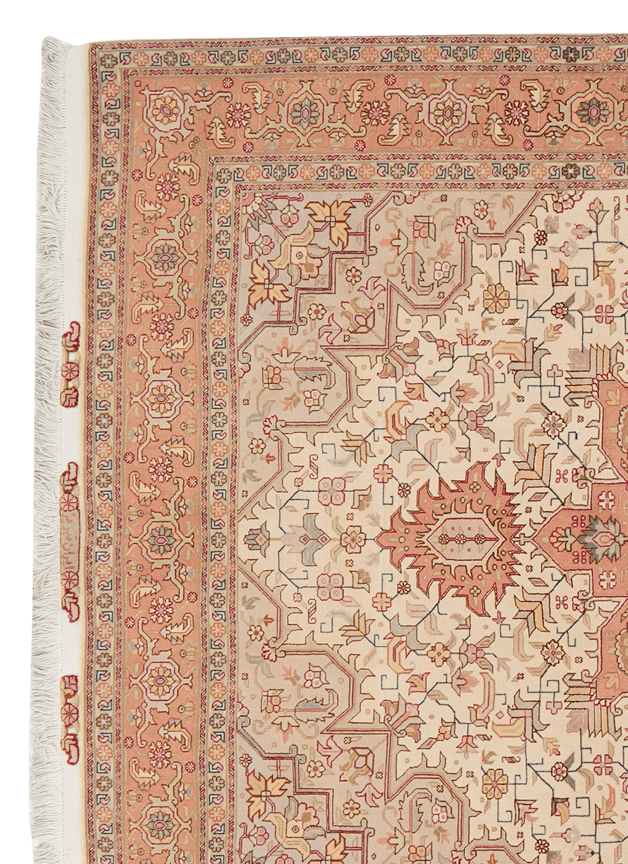 Tabriz 50 Raj — Hand-knotted, 153x203 cm, Orange, 95% Schurwolle, 5% Seide | View 3